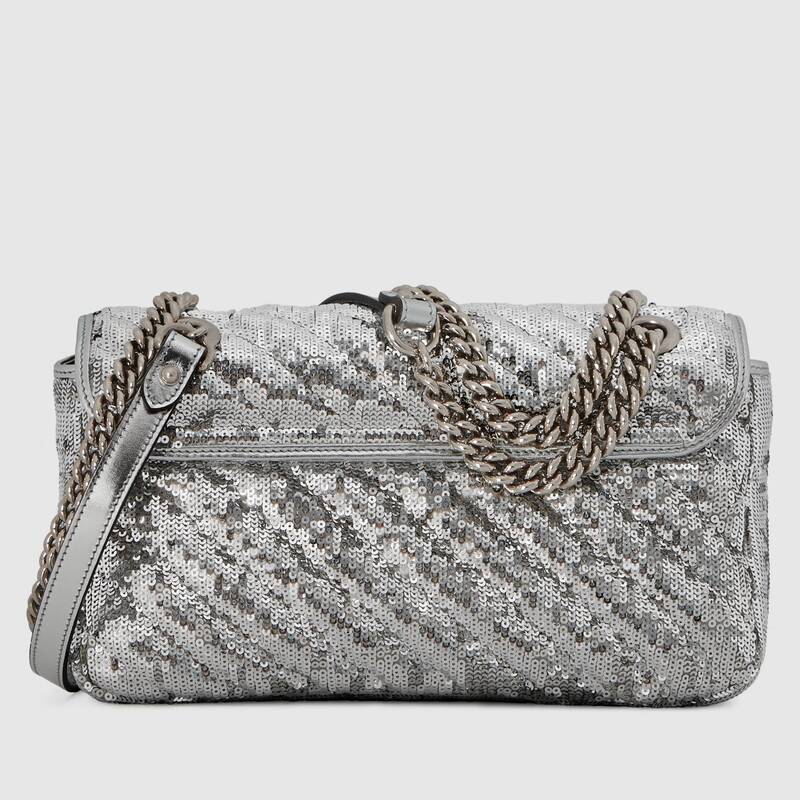 Marmont Small Matelasse  Shoulder Bag 443497 Silver